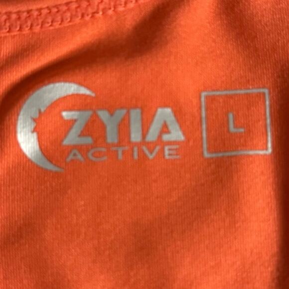 Zyia Active Orange Mesh Tank Top Women’s Large with Back Zip Pocket - Picture 5 of 6